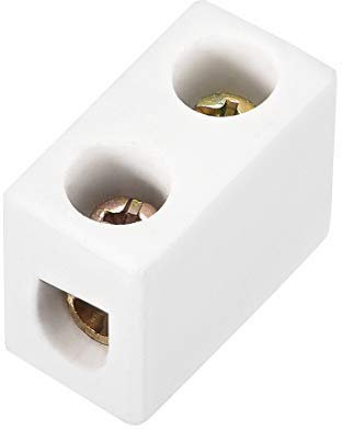 1-Wege-Keramik-Klemmenblöcke, Hochtemperaturklemmen, Porzellan, Keramik, Anschlüsse 18,6 x 15 x 10 mm, für Elektrokabel