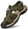 Unitysow Sandales de Marche Homme Bout Fermé Cuir Extérieur Sport Trekking Randonnée Été Nu Pied Plage 39-46, Vert, Taille 44