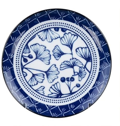 Blau / Weißer Teller Ginko – Flora Japonica – 20,6 x 2,2 cm