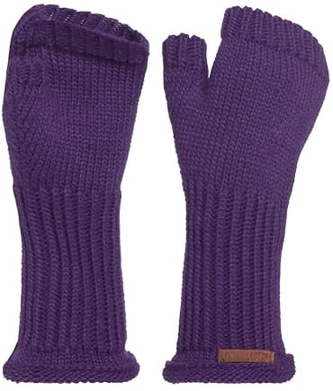 KNIT FACTORY - Cleo Handstulpen - Fingerlose Handschuhe - Gestrickte Handschuhe für Winter - Damen Handstulpen aus Wolle - Hochwertige Qualität - Purple