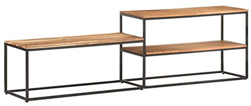 Tidyard TV-Schrank mit 3 Regale Stereo-Schrank TV-Tisch Fernsehtisch Fernsehschrank Lowboard Sideboard Fernsehmöbel TV Möbel HiFi-Schrank 180x30x50 cm Akazie Massivholz