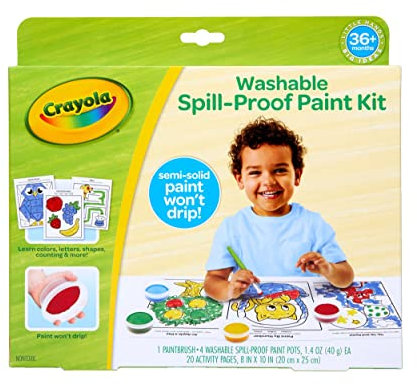 Crayola Spill Proof Paint Set, Washable Paint for Kids, Ages 3, 4, 5, 6