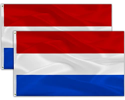 2 Stück Holland Fahne | Flagge Niederlande | Wetterfeste Niederländische Flagge mit Messing-Ösen | Fahne Flagge Holland Niederlande Netherlands NL | 90 x 150 cm | Kräftige Farben | Top Qualität