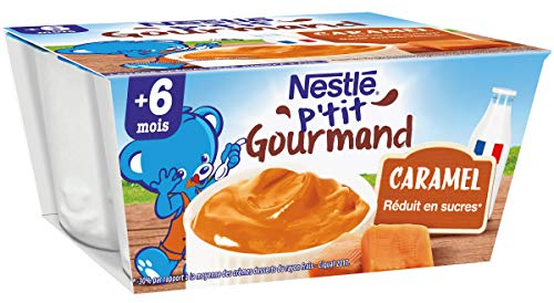 Nestlé Bébé P'tit Gourmand Caramel - Laitage dès 6 mois - 4 x 100g (4 Laitages )