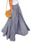 ORANDESIGNE Femmes Rétro Maxi Jupe à Carreaux Basique Plissée Fille Maxi Jupe avec Poches Haute Taille Jupe de Plage Jupe Longue A-Line A Bleu M