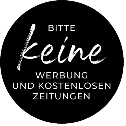 Aufkleber Hinweis Bitte keine Werbung... Briefkasten Schild Folie selbstklebend schwarz | Größe wählbar Made in Germany, Größe: Ø5 cm