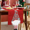 Betylifoy Tischläufer Weihnachten Santa Gnomes mit Lange Beinen Xmas Rustikale Tischwäsche Rot Tischläufer für Weihnachts Feiertags Dekoration Xmas Feier (Rot)