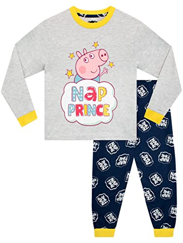 Peppa Pig Boys George Pig Pyjamas Nightwear For Kids Grey 5 to 6 Years