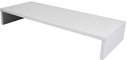 KOMBIUDA White Monitor Riser Desk Shelf Desktop Monitor Stand for Computer Screen Riser Laptop Stand for Desk 19.69 X 7.87 X 3.15 in for Home and Office