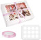 10Pcs 12 Hole Cupcake Boxes with Window for Home Baking and Cake Shop (White)