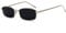 Ggpyyon Vintage Rechteckig Sonnenbrille für Damen Herren,Retro Schmale Brille UV-Schutz Sunglasses(Silber/Grau)
