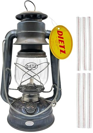 Light of Mine – Dietz #76 Original unlackierte Öllaterne mit 1,27 cm Ersatz-Dochtstreifen (unlackiert)