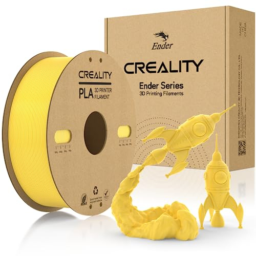 Creality PLA Filament 1.75mm, Offiziell Filament 1.75mm PLA 3D Drucker Filament Karton Spule Glattes Drucken Weniger-Wirrwarr Maßgenauigkeit +/- 0.03mm 1kg/Rolle(2.2lbs), Gelb