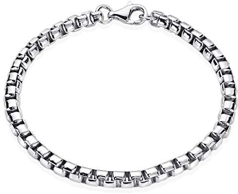 Materia Venezianerkette Silber 925 Herren Armband 5mm massiv SA-92-18 cm