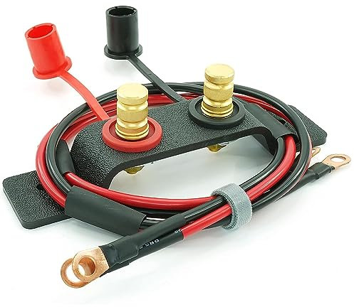 UTV Car Battery Jump Post Starter Jumpstart Battery Terminals Relocation Kit Remote Battery Charging Tool Jumper Terminals Work for UTV ATV Car Trucks RV Tractor Mower Diesel Boat