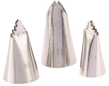 Lot de 3 douilles de glaçage en forme de feuilles 95#951#113# - Buses de glaçage pour gâteaux - Outils de décoration russes - Pour crème et dessert