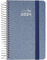 Grafoplás | Tagesplaner A6 | 2024 | Spanisch | 10,5 x 16,5 cm | Hardcover | metallisierter Stoffbezug | elastischer Verschluss | Arctic Blue | Serie Metallic