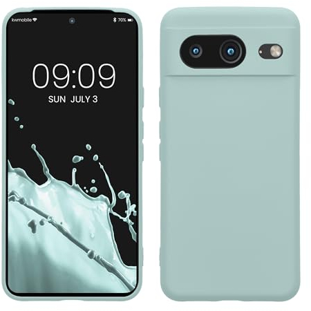kwmobile Custodia Compatibile con Google Pixel 8 Cover - Back Case per Smartphone in Silicone TPU - Protezione Gommata - menta freddo