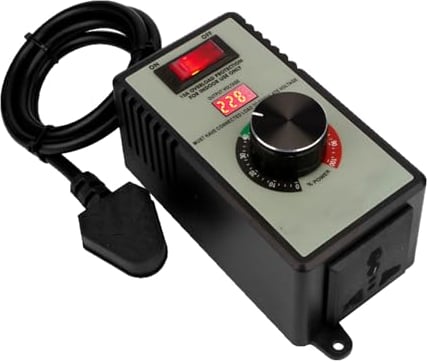 AC Motor Speed Controller, Stepless Digital Display Motor Speed Controller, 220V-240V 15A 4000W Adjustable Stepless Governor Regulator With Rotating Button for Exhaust Fans, Drills, Angle Grinders