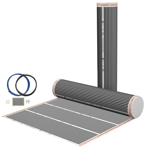 BR Bringer Infrarot Fußbodenheizung 150W/m² - Erweiterungs-Set - 1x20m, 20 m² - Infrarot Heizfolie für Böden aller Art - Ideal für Bad & Wohnbereiche, Einfache Montage