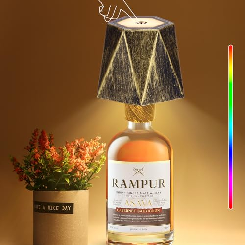 Marstey LED Wine Bottle Lamp Kit, Touch Night Light with 5200 Mah Battery, Rechargeable Table Lamp, Ip54 Waterproof, 3000K + RGB Dimming, for Bedroom Living Room Restaurant Bar