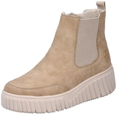 Rieker Damen N2558 Chelsea Stiefel, Beige, 39 EU