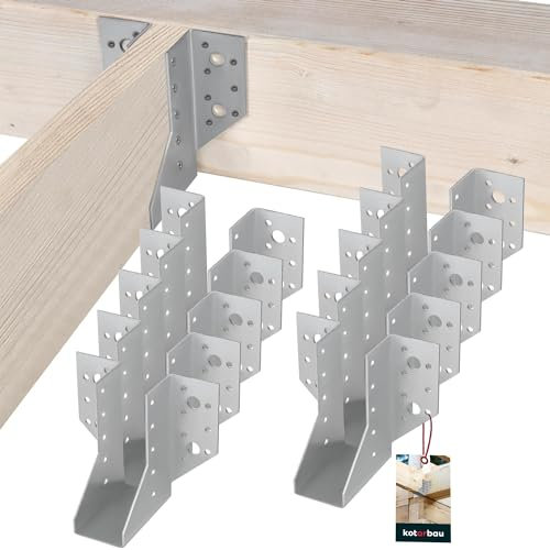 KOTARBAU® 10 x Suspension de Poutre 11 x 4 cm | Support de Poutre en Acier galvanisé | Suspension de Poutre en Bois à l'extérieur | Sabot Charpente