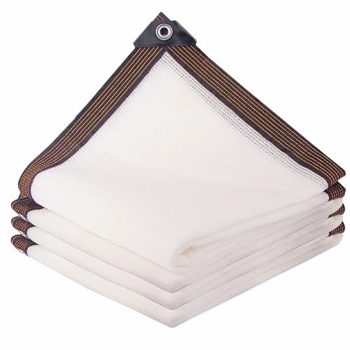 ZHJSHOU Voile Ombrage Rectangulaire 5x8m,Blanc Filet d'ombrage Filet Protection Solaire pour Serre avec Oeillets,Protection Rayons 80-95% UV Toile d'ombrage pour Potager Jardin Balcon Pergola