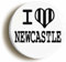 I Heart Love Newcastle Fridge Magnet (Circular 2inch / 50mm diameter)