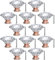 12-Pack Crystal Glass Cabinet Knobs for Home Decor, Vanity Drawers, Desks, Wardrobe Doors, Standard Screws Easy Installation for Home Refurbishment and Redecoration (Clear Crystal, 40mm, Pink Base)