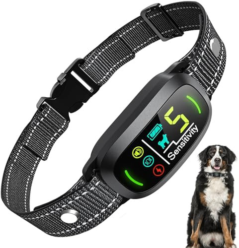 Tucnkac Collier Anti-Aboiement Chien Rechargeable, 4 Modes, 5 Niveaux de Sensibilité, Détection Intelligente, Étanche IP67 pour Petit Moyen Grand Chiens