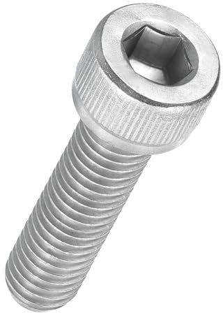 Kozelo 10pcs Tornillos de Cabeza Hexagonal - [M8-1.25 x 30mm] Acero Inoxidable 304 Totalmente Roscado Allen Tornillo para Motor Eléctrico Ventilador Impresión 3D Reparación, Plateado