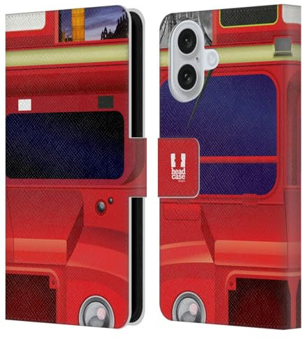 Head Case Designs London Bus I Love London Leder-Wallet-Hülle Kompatibel mit Apple iPhone 16