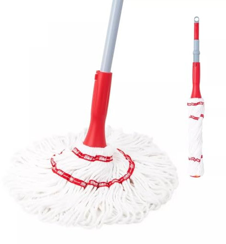 Extendable Twist Mop Microfibre Cotton Head Adjustable Handle Self Wringing Long Handle Wet Dry All Floor Easy Squeeze