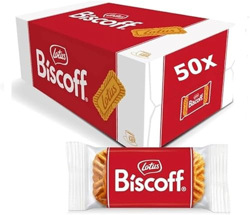 Lotus Bischoff Individually Wrapped Original Caramelised Biscuits, Single Package Welcome Pack (Pack of 50)