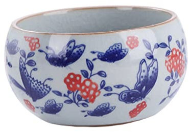PRETYZOOM Taza De Té De Cerámica Blanca y Azul 130ml Taza Pintada a Mano De Té De Cerámica De Chinas