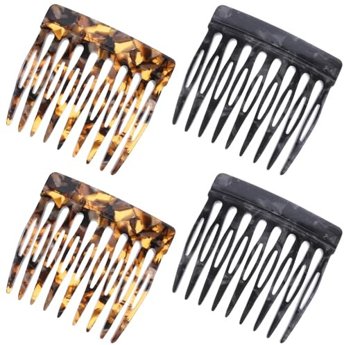 4 Stück Mini Einsteckkamm Lamellenkamm French Hair Comb Haarkamm Zum Stecken Haare Spaltzahn Französische Haar Seitenkämme für Damen Haar Styling Zubehör