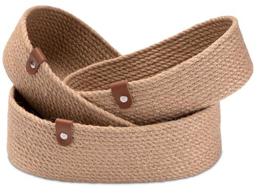 Decorasian Organizer Körbchen aus Jute – 3er Set Aufbewahrungskörbchen – Aufbewahrungskorb für Badezimmer und Wickeltisch - Wickelkommode - oval