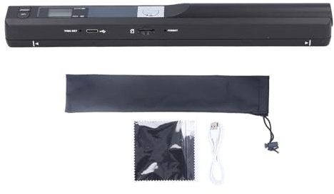 Tragbarer Scanner, Fotoscanner für A4-Dokumente, JPG-PDF-Format, Bis zu 900 DPI, Handscanner für Zuhause, Büro, Geschäft, Fotos, Bilder, Quittungen, Bücher (Black)