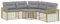 Kangqiling Gartensofa in L-Form mit Kissen und Pouf beige aus Polyrattan, Beige, 365897