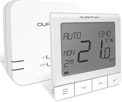 Heating Controls Online Salus Quantum WQ610RF Wireless Thermostat, Ultra Slim, Rechargeable Battery, OpenTherm Compatible