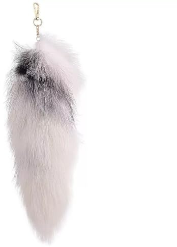 Nocyclonic Therian Tail aus Kunstfell, Furry Fox Tails Keychain, Fuchsschwanz AnhäNger, Fell Schwanz Keychain