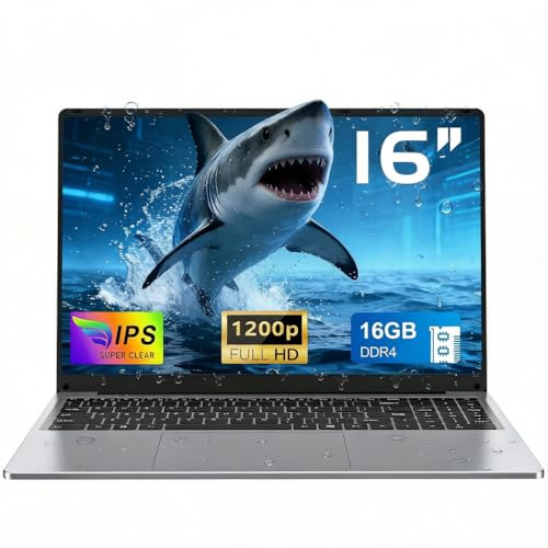 CHIFUYOU 2026 Ordinateur Portable 16 Go RAM 1 to SSD PC Portable 2026 Bureau d'entreprise 16 Pouces N150 3,6 GHz, Win 11 Pro, 1920 x 1200 p, 6000 mAh, Clavier rétroéclairé - Gris