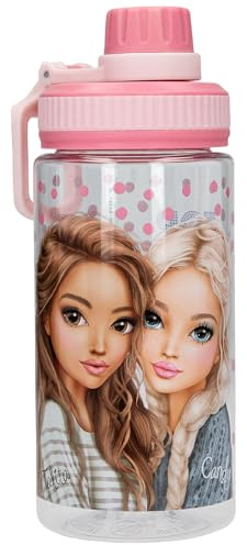 Depesche 14017 TOPModel Dots - Transparente Trinkflasche in Bonbon Farben, mit Einhorn Motiv, Trinkverschluss und Griff, Fassungsvermögen ca. 500 ml