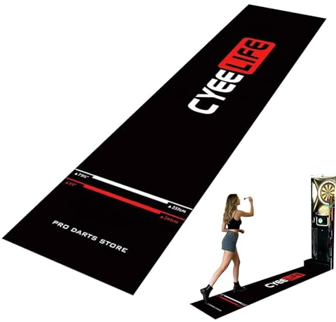 Dartmatte 300 x 30 cm I Bodenschutz für Dartpfeile I Turnierspiele I Oche de für Steeltip und Softip