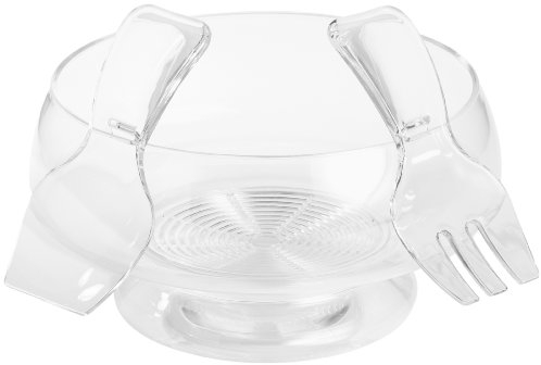 KitchenCraft Ensaladera Picnic con Servidor y Compartimento para Hielo, Acrílico, 25 cm