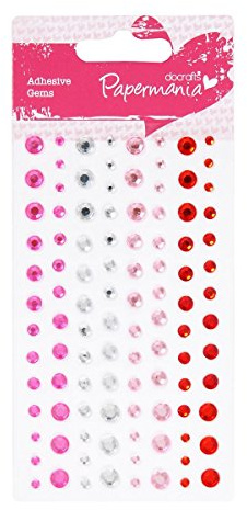 Papermania Adhesive Stones Assortment (104 Pieces) - Red Hot