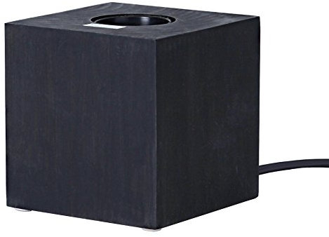 Holzleuchte Kub, E27 Fassung Farbe: schwarz, mit Schalter ca. 9 cm x 9 cm ( Leuchtmittel nicht enthalten )