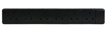 Mercury Trailing Socket Black - 6-Gang