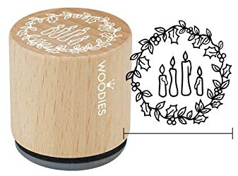 Woodies COLOP Holz-Stempel - 4 Kerzen - Abdruckgröße 30 mm